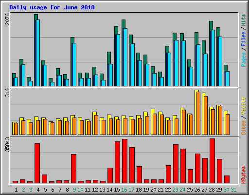 Daily usage for June 2018