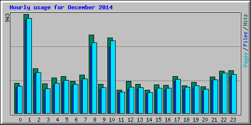 Hourly usage for December 2014