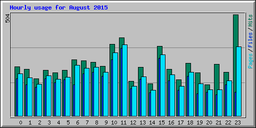 Hourly usage for August 2015