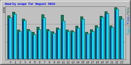 Hourly usage for August 2016