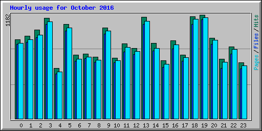 Hourly usage for October 2016