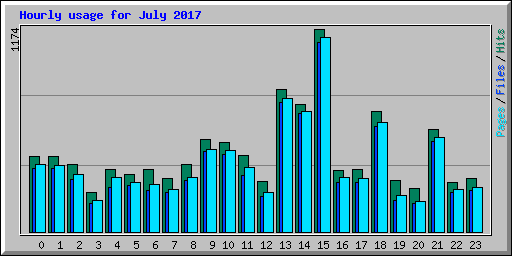 Hourly usage for July 2017