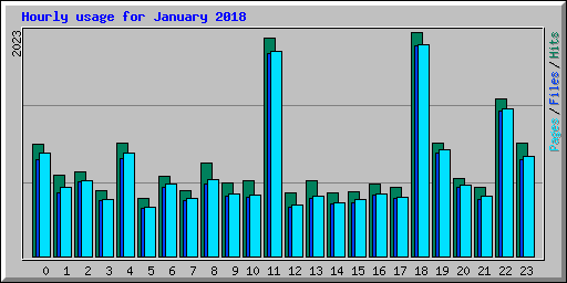 Hourly usage for January 2018